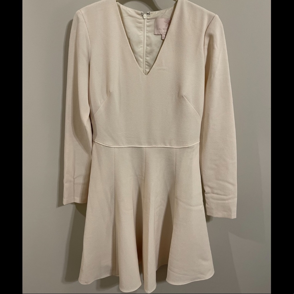 Gal Meets Glam V-Neck Ivory Dress w/ Pockets